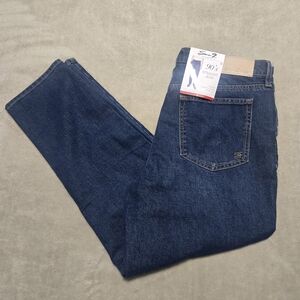 NWT Seven 7 90's Straight Jean Womens Sz 14 Divine Blue Stretch City Preppy